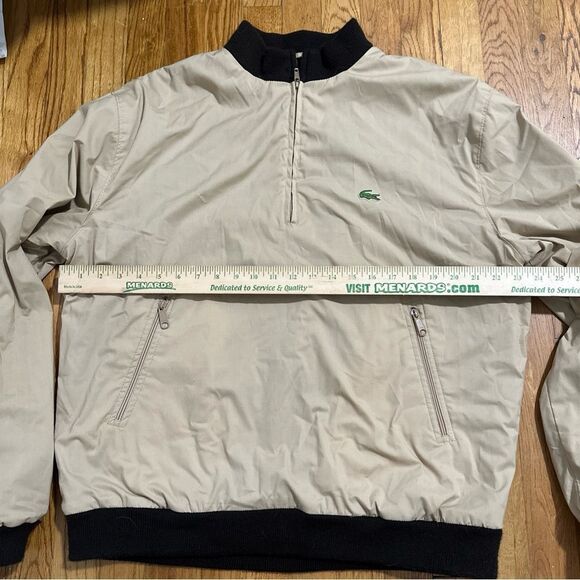 Lacoste Men's Tan bomber Jacket 1/4 zip vintage sz Large - Picture 5 of 15